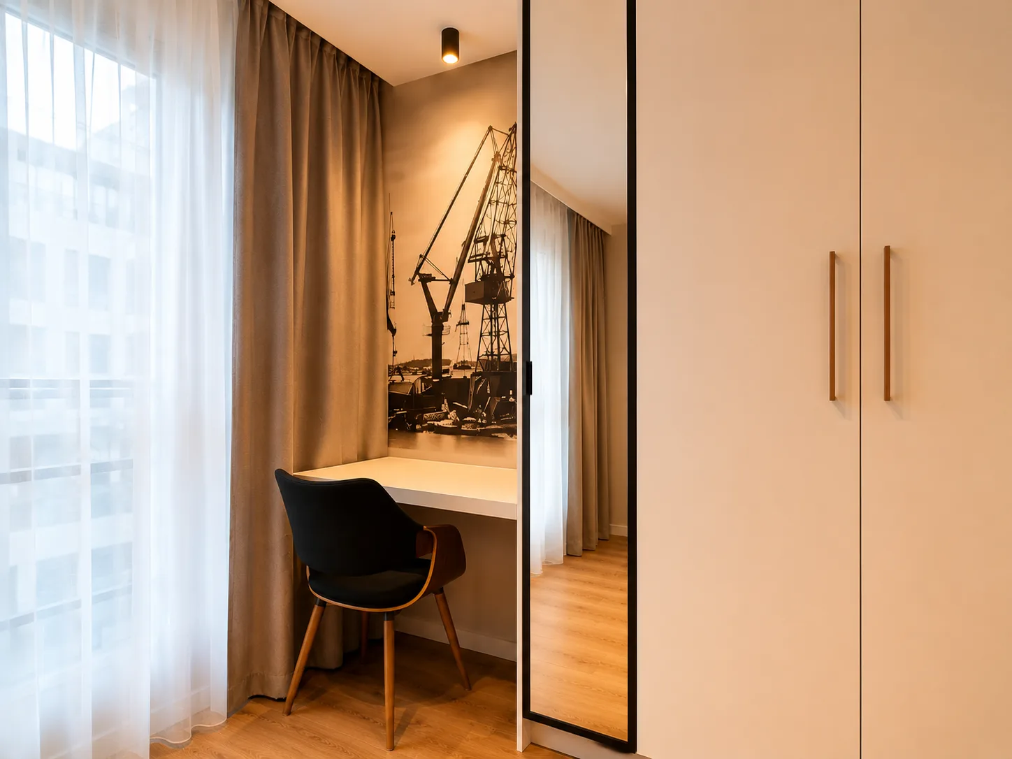 Apartament DOKI przy Montowni — druga sypialnia z dwoma łóżkami