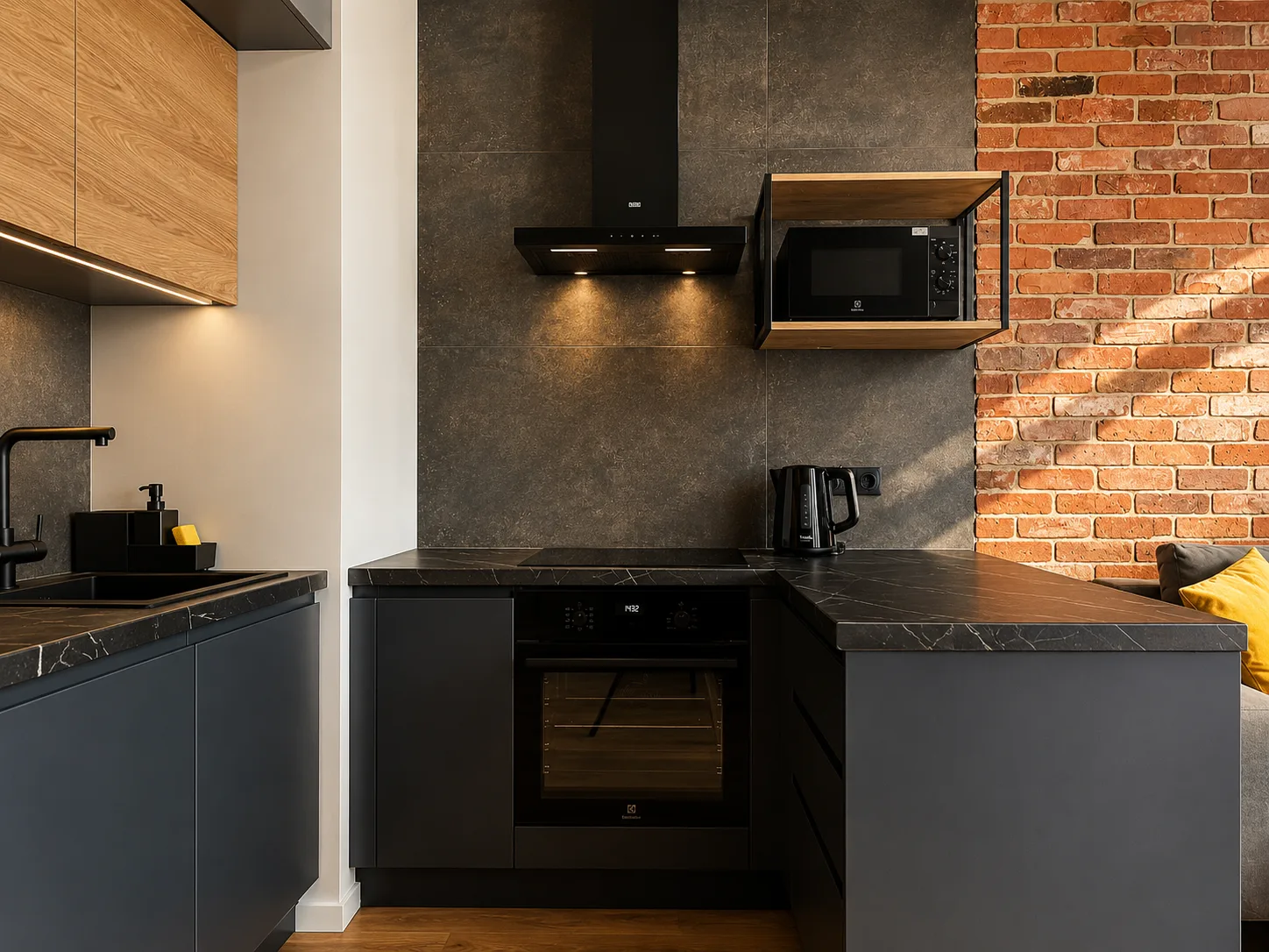 Apartament rodzinny DOKI — w pełni wyposażona kuchnia z ekspresem